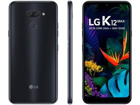 Smartphone LG K12 Max 32GB Preto 4G Octa Core - 3GB RAM Tela 6,26” Câm. Dupla + Câm. Selfie 13MP