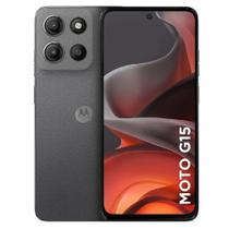 Smartphone Moto G15, 256GB, Tela 6.7", Câmera Traseira 50MP + 5MP, Grafite, MOTOROLA MOTOROLA