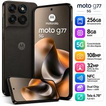 Smartphone Moto G77 5G 256GB 8GB RAM Câmera 108MP Tela 6.78" NFC Dual Chip eSIM Ultra Rápido Preto
