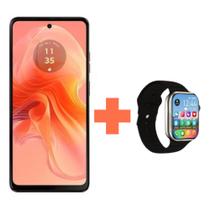 Smartphone Motorola G04 128GB + Smartwatch XH9 Preto Combo Perfeito para você OFERTA EXCLUSIVA!