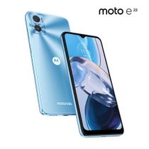 Smartphone Motorola Moto E22 128GB 4G Octa Core 4GB RAM Câmera 16MP + Selfie 5MP Tela de 6.5'' - Azul