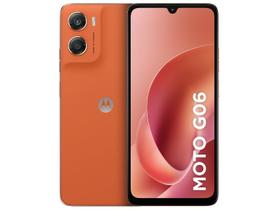 Smartphone Motorola Moto G06 128GB - Laranja, 12GB (4GB RAM +8GB RAM Boost), Câmera 50MP e Tela 6,9"