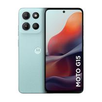 Smartphone Motorola Moto g15 128GB 12GB RAM (4GB + 8GB Boost) Camera 50MP com AI Tela FHD+ 6.7" - Azul Claro