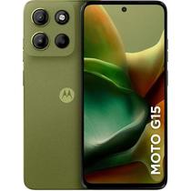 Smartphone Motorola Moto G15 256GB 4GB de Ram Tela de 6,7 Câm. Dupla Selfie 8MP 4G Verde Smartphone Motorola Moto G15 256GB 4GB de Ram Tela de 6,7 Câm. Dupla Selfie 8MP 4G Verde