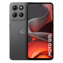 Smartphone Motorola Moto G15 4G 256GB 12GB RAM Boost Tela 6.7" FHD+ Câmera Dupla 50MP+5MP Grafite Smartphone Motorola Moto G15 4G 256GB 12GB RAM Boost Tela 6.7" FHD+ Câmera Dupla 50MP+5MP Grafite