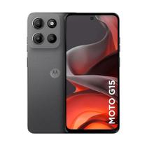 Smartphone Motorola Moto G15 - Tela 6,7 FHD+, 256GB, RAM 4GB, Dual Chip, 4G, 50MP + 8MP - Grafite Smartphone Motorola Moto G15 - Tela 6,7 FHD+, 256GB, RAM 4GB, Dual Chip, 4G, 50MP + 8MP - Grafite