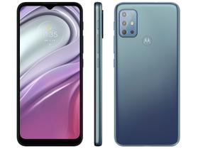 Smartphone Motorola Moto G20 64GB 4G Tela 6.5” Câmera Quádupla 48MP 8MP 2MP 2MP Frontal 13MP Azul