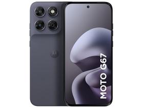 Smartphone Motorola Moto G67 256GB 5G 12GB RAM Chumbo 6,8" Câm. Tripla + Selfie 32MP