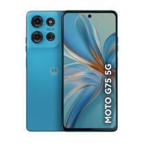 Smartphone Motorola Moto G75 5G 256GB - Azul, 16GB (8GB RAM + 8GB RAM Boost), Câmera 50MP, Tela 6,8"