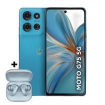 Smartphone Motorola Moto G75 5G 256GB - Azul, 16GB Ram Boost, Câmera 50MP, Tela 6,8" Edição Especial acompanha Fone Moto Buds