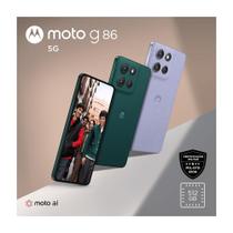 Smartphone Motorola Moto g86 5G, 512GB, 8GB RAM e 16GB Ram Boost, Tela 1.5K pOLED, 50MP Sony camera OIS Moto AI, videos em 4K, IP68 e IP69