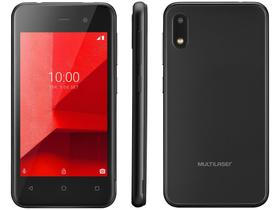 Smartphone Multilaser E Lite P9126 32GB Preto 3G - Quad-Core 512MB 4” Câm. 5MP Dual Chip