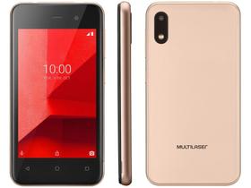 Smartphone Multilaser E Lite P9127 32GB Dourado 3G - Quad-Core 512MB 4” Câm. 5MP Dual Chip