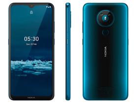 Smartphone Nokia 5.3 128GB Verde 4G Octa-Core 4GB RAM 6,55” Câm. Quádrupla + Selfie 8M