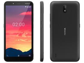 Smartphone Nokia C2 16GB + 16GB Preto 4G 1GB RAM 5,7” Câm. 5MP + Selfie 5MP Dual Chi