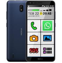 Smartphone Nokia Celular Para Idoso 32gb Capa Película Sos Azul