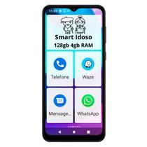 Smartphone para Idoso Android Simplificado Tela Grande 128GB/4RAM