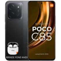 Smartphone POCO C85 NFC 50mp tela 6,9 120Hz 256/8GB celular Custo benefício Brinde Fone - preto Smartphone POCO C85 NFC 50mp tela 6,9 120Hz 256/8GB celular Custo benefício Brinde Fone - preto
