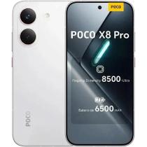 Smartphone POCO X8 Pro NFC 8GB Ram 256Gb Rom Branco Desempenho Flagship Dimensity 8500 Ultra Bateria 6500mAh