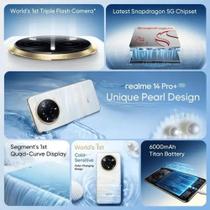 Smartphone Realme 14 PRO+ 5G 12GB de RAM 512GB Dual Sim NFC prova dagua - Branco