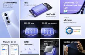 Smartphone Realme C65 8gb de RAM 256gb NFC Dual Sim Tela 6.67 - Roxo