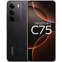 Smartphone Realme C75 NFC 256GB 8GB RAMBOOST IP69 Prova dágua 6000mAh Câmera dupla 50MP - Preto
