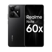 Smartphone Realme Note 60x, 128GB, 4GB RAM, Tela 6,72 polegadas 120Hz, Câmera 50MP com IA, Bateria 5000mAh, Android 14, Dual SIM, PRETO