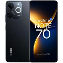 Smartphone Realme Note 70 Novo Lançamento 2025 8GB ramboost 256gb interno tela 6,7 camera dupla tela 6,7 90Hz certificação de resistencia IP54 6300mAh