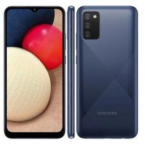Smartphone Samsung A02s Azul Octa Core 1.8GHz Dual Chip 4G 3GB/32GB Tela 6.5" Câmera 13MP+2MP+2MP Frontal 5MP