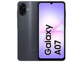 Smartphone Samsung A07 128GB Preto 4GB RAM Tela 6,7" Câm. Dupla + Selfie 8MP