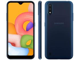 Smartphone Samsung Galaxy A01 32GB Azul Octa-Core - 2GB RAM Tela 5,7” Câm. Dupla + Câm. Selfie 5MP