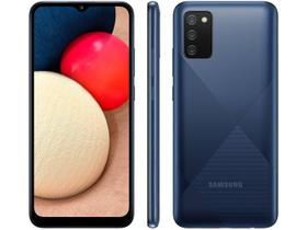 Smartphone Samsung Galaxy A02s 32GB Azul 4G - Octa-Core 3GB RAM 6,5” Câm. Tripla + Selfie 5M