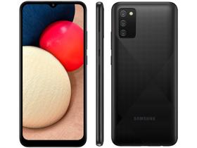 Smartphone Samsung Galaxy A02s 32GB Preto 4G - Octa-Core 3GB RAM 6,5” Câm. Tripla + Selfie 5MP