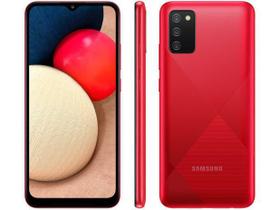 Smartphone Samsung Galaxy A02s 32GB - Vermelho, 4G, Câmera Tripla 13MP + Selfie 5MP, Processador Octa-core, RAM 3GB, Tela 6.5"