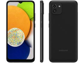 Smartphone Samsung Galaxy A03 64GB Preto 4G - Octa-Core 4GB RAM Tela 6,5” Câm. Dupla + Sefie 5MP - Sansung