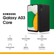 Smartphone Samsung Galaxy A03 Core 32GB Preto Octa-Core 2GB RAM 6,5” Câm. 8MP + Capinha Transparente