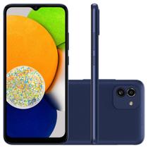 Smartphone Samsung Galaxy A03 SM-A035MZBSZTO Câmera Dupla 48MP Tela 6.5 Azul 64GB