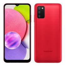 Smartphone Samsung Galaxy A03, Vermelho, Tela 6.5", 4G+Wi-Fi, And. 11,Câm. Tras. 48+2MP, Frontal de 5MP, 4GB RAM, 64GB