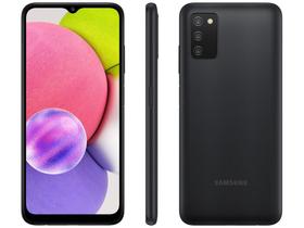 Smartphone Samsung Galaxy A03s 64GB Preto 4G 4GB RAM Tela 6,5” Câm. Tripla + Selfie 5MP