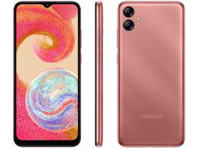 Smartphone Samsung Galaxy A04e 4G Cobre, 64GB, 3GB Ram, Octa-Core, Tela 6,5”, Camera Dupla 13MP+2MP