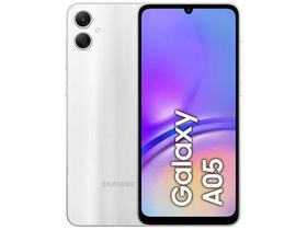 Smartphone Samsung Galaxy A05 128GB Prata 4G Octa-Core 4GB RAM 6,7” Câm. Dupla + Selfie 8MP