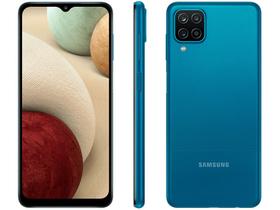 Smartphone Samsung Galaxy A12 64GB Azul 4G - 4GB RAM Tela 6,5” Câm. Quádrupla + Selfie 8MP