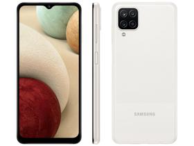 Smartphone Samsung Galaxy A12 64GB Branco 4G - 4GB RAM Tela 6,5” Câm. Quádrupla + Selfie 8MP
