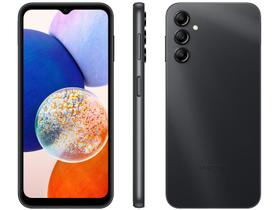 Smartphone Samsung Galaxy A14 4 128GB Preto, com sistema rápido e design elegante