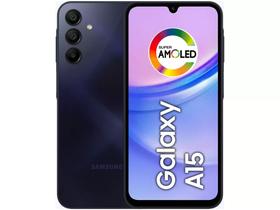 Smartphone Samsung Galaxy A15 6,5 128GB Azul Escuro 4G 4GB RAM Câm.Tripla 50MP+Selfie 13MP Dual Chip Smartphone Samsung Galaxy A15 6,5 128GB Azul Escuro 4G 4GB RAM Câm.Tripla 50MP+Selfie 13MP Dual Chip