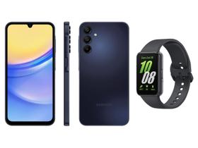 Smartphone Samsung Galaxy A15 6,5” 128GB Azul - Escuro 5G + Smartband Galaxy Fit3 Grafite