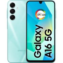 Smartphone Samsung Galaxy A16 5G 128GB + 4GB de RAM Tela 6.7 FHD+ Super AMOLED Câmera de até 50MP - Verde Claro Smartphone Samsung Galaxy A16 5G 128GB + 4GB de RAM Tela 6.7 FHD+ Super AMOLED Câmera de até 50MP - Verde Claro