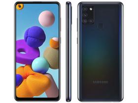 Smartphone Samsung Galaxy A21s 64GB Preto 4G - 4GB RAM 6,5” Câm. Quádrupla + Selfie 13M Smartphone Samsung Galaxy A21s 64GB Preto 4G - 4GB RAM 6,5” Câm. Quádrupla + Selfie 13M