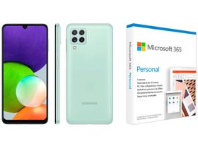 Smartphone Samsung Galaxy A22 128GB Verde 4G - 4GB RAM + Microsoft 365 Personal 1TB OneDrive