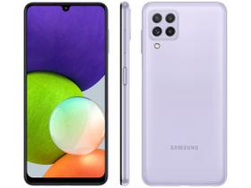 Smartphone Samsung Galaxy A22 128GB Violeta 4G - 4GB RAM Tela 6,4” Câm. Quádrupla + Selfie 13MP